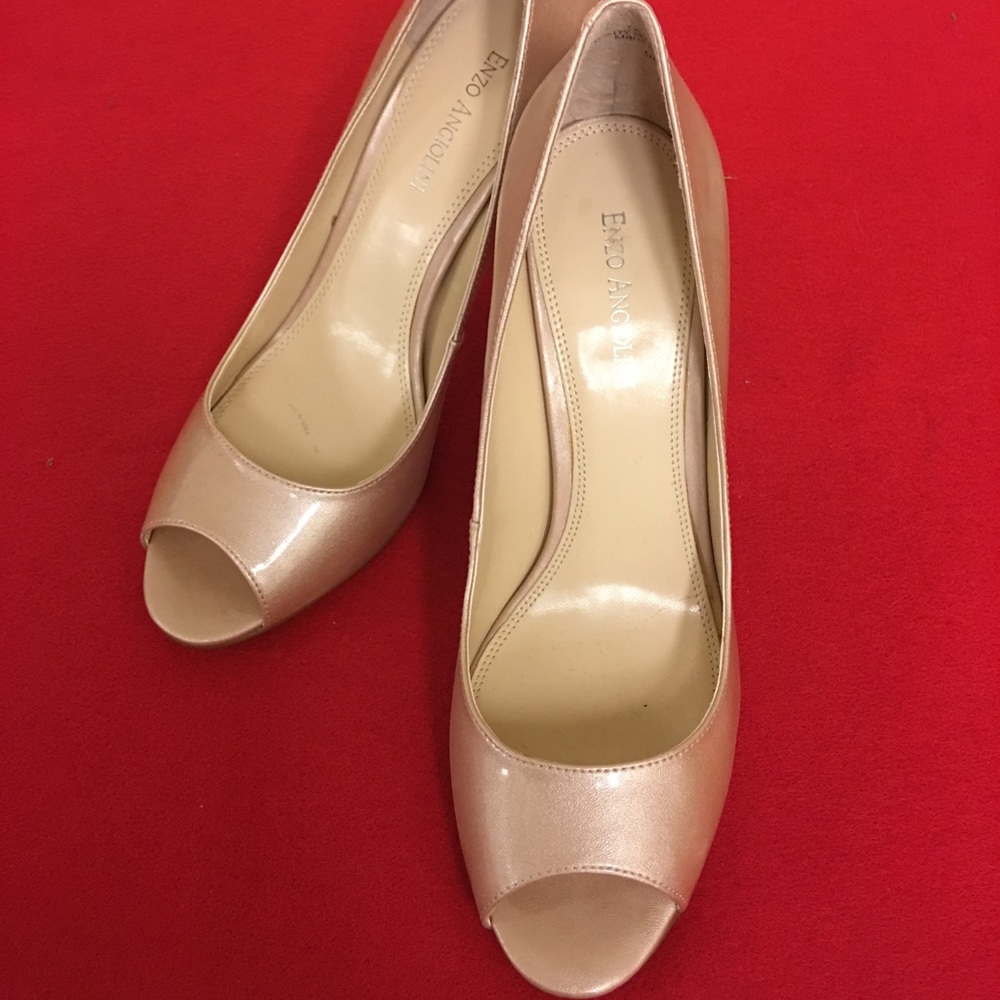 Enzo Angiolini, Open Toed Pink Patent Heels, 9M - Picture 6 of 6
